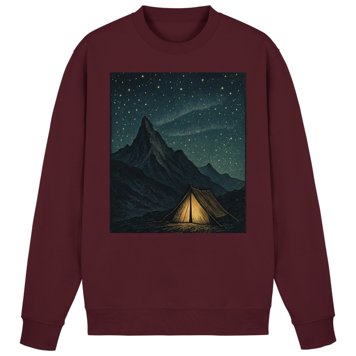 Arvenzo North Light Sweatshirt in burgundy, front view showing a classic crewneck design and soft fabric.