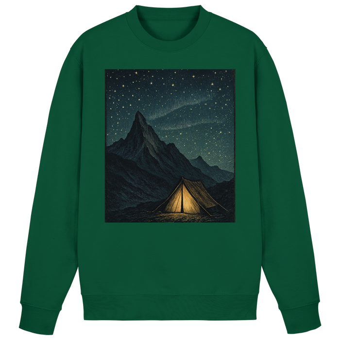 Arvenzo North Light Sweatshirt in bottle green, front view showing classic crewneck design and soft fabric texture.
