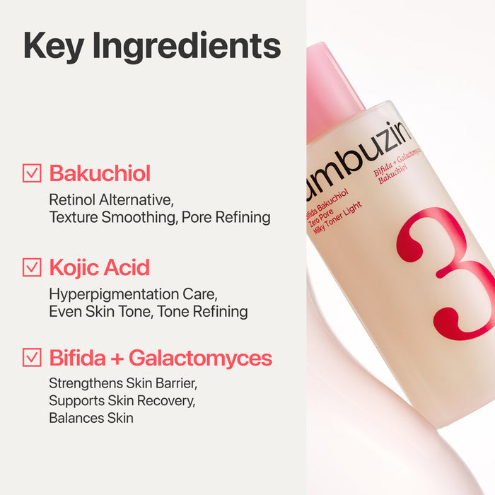 Numbuzin Bifida Bakuchiol 50 Zero Pore Milky Toner Light 200ml