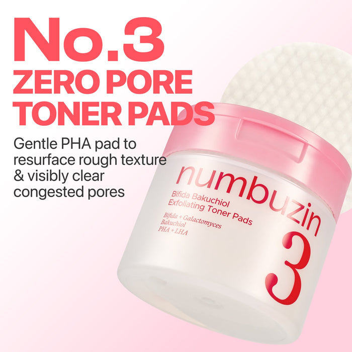 Numbuzin Bifida Bakuchiol Exfoliating Toner Pads 70