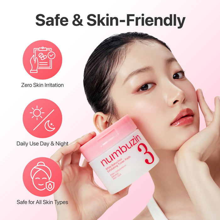 Numbuzin Bifida Bakuchiol Exfoliating Toner Pads 70
