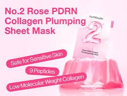 Numbuzin No.2 Rose PDRN Collagen Water Plumping Mask 5