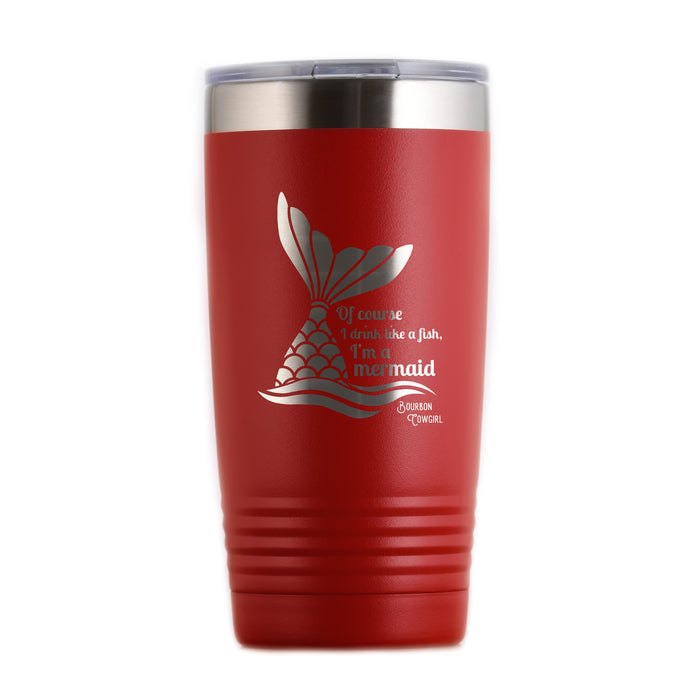 Red mermaid tumbler