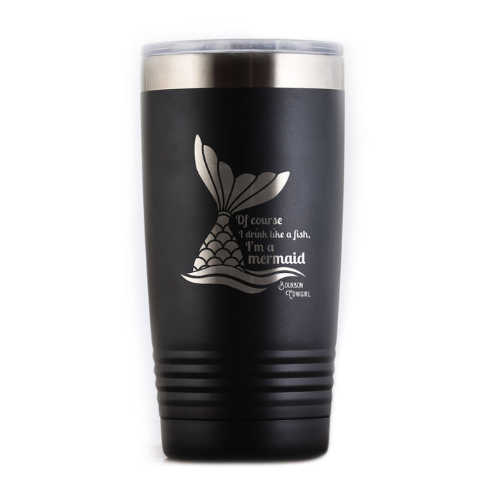 Black mermaid tumbler