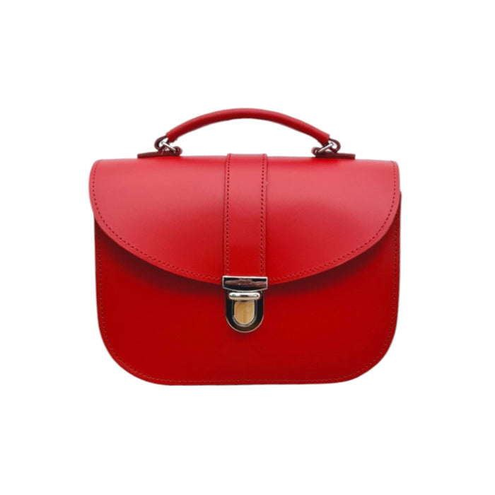 Olympia Handmade Leather Bag - Pillar Box Red - Bascora