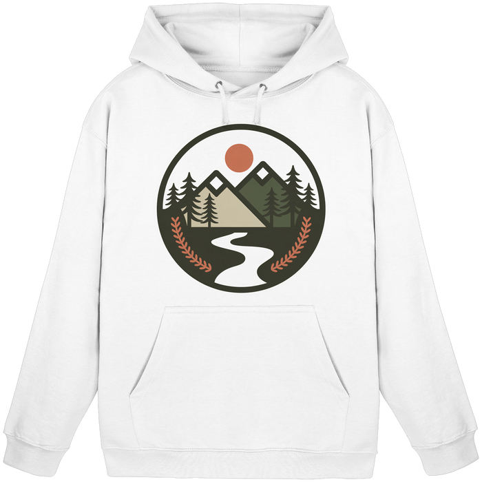 Unisex Arvenzo Open Ground hoodie in Arctic White with front design, casual fit, and soft fabric for everyday wear.