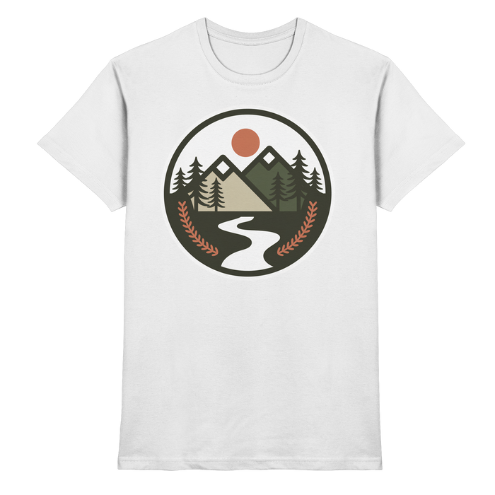 White Arvenzo Open Ground unisex shirt with a clean front design, made from premium fabric, casual and comfortable for everyday wear.