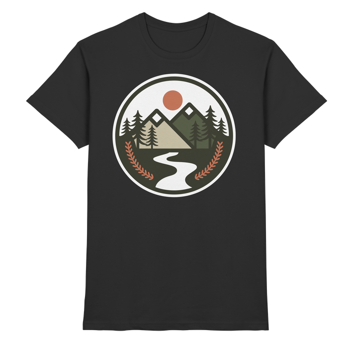 Front view of Arvenzo Unisex Open Ground shirt in black, showcasing a premium casual shirt with a classic fit and clean design.