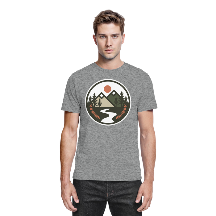 Front view of Arvenzo unisex Open Ground shirt in sports grey meliert, showcasing the casual, comfortable design.