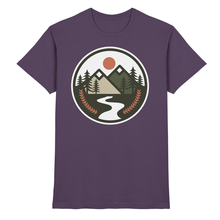 Unisex purple Open Ground shirt by Arvenzo displayed from the front, featuring a stylish urban design and comfortable fit.