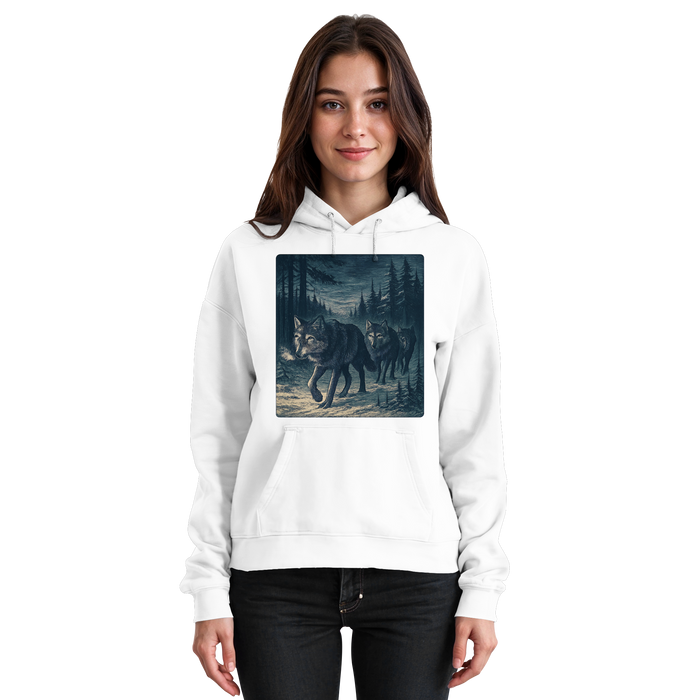 Arvenzo Pack North Hoodie in Arctic White, front view of a unisex hoodie with a simple, casual design and comfortable fit.