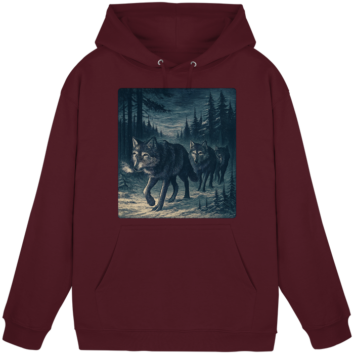 Front view of Arvenzo Pack North unisex hoodie in burgundy with a simple design and comfortable fit.