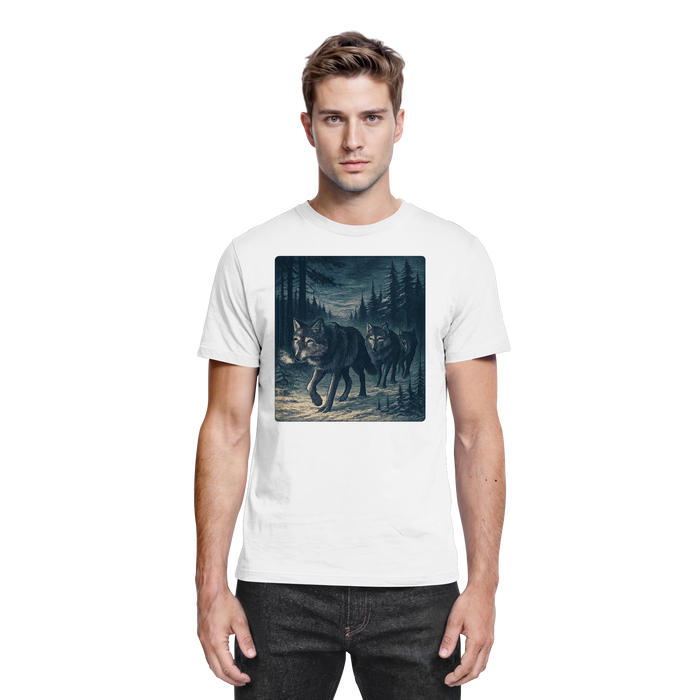 White unisex Pack North shirt by Arvenzo, front view showing a clean, premium cotton t-shirt with a classic fit and crew neckline.