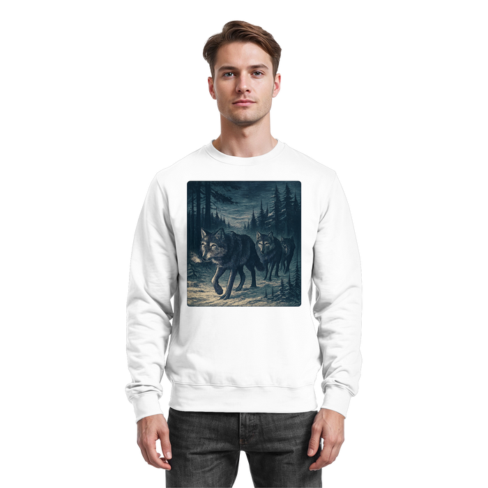 Arvenzo Pack North sweatshirt in Arctic White, front view showcasing a casual, cozy sweatshirt with a simple design.