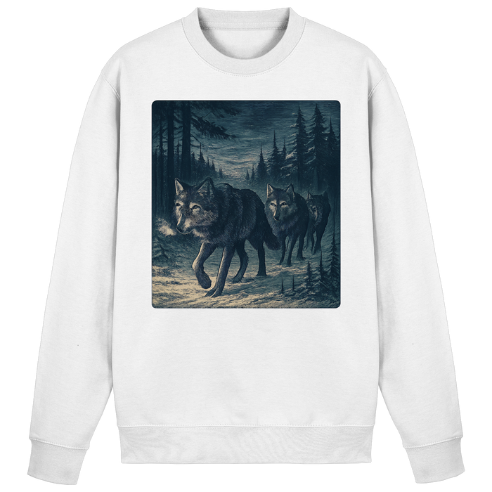 Arvenzo Pack North sweatshirt in Arctic White, front view showing a classic crewneck design and soft fabric.