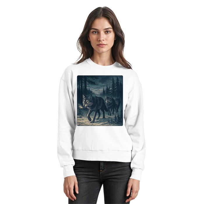 Arvenzo Pack North sweatshirt in Arctic White, front view showing a basic crewneck sweatshirt with a clean, minimalist design.