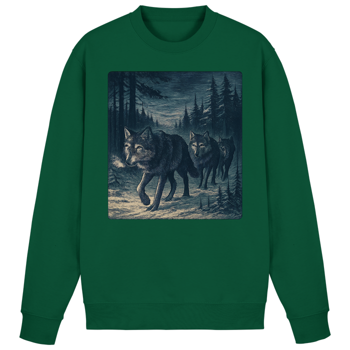 Arvenzo Pack North Sweatshirt in bottle green, front view, showcasing a classic crewneck design and comfortable fit.