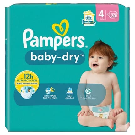 Pampers Baby Dry Size 4 Maxi 9-14 Kg - 30 Pieces