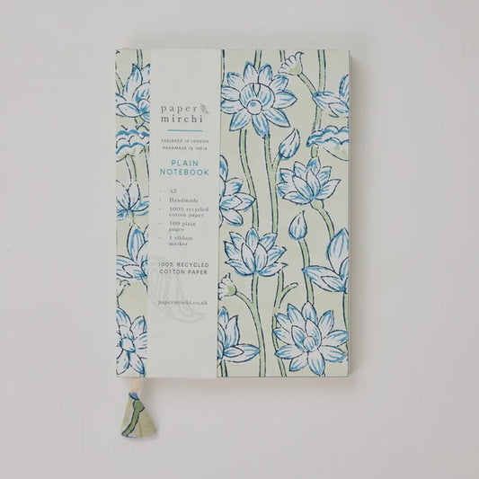 Paper Mirchi A5 Ruled Notebook- Lotus Indigo - Precious Sparkle
