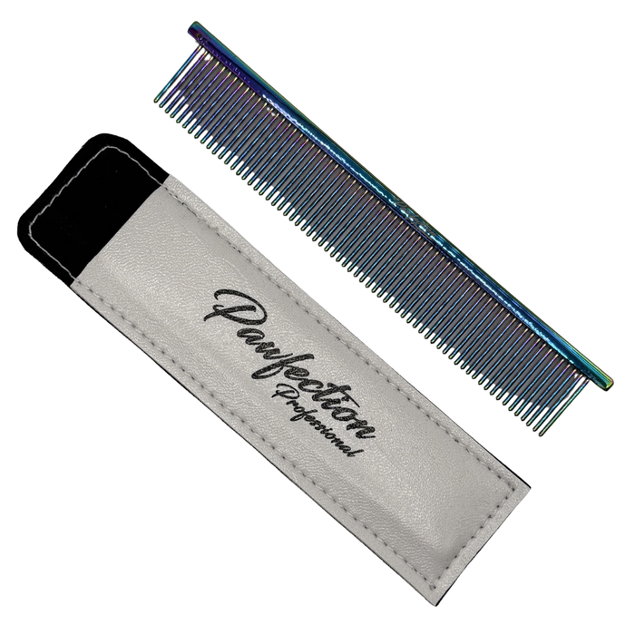 Pawfection Professional Multicolor Titanium Fine Comb 5.5"