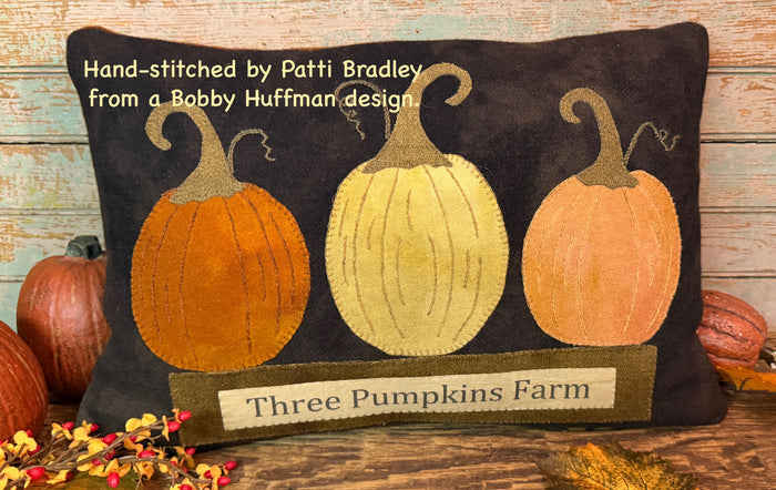 PB-BH07 "Pumpkin Farm" Lg Wool Pillow - Inspired by a B Huffman Design