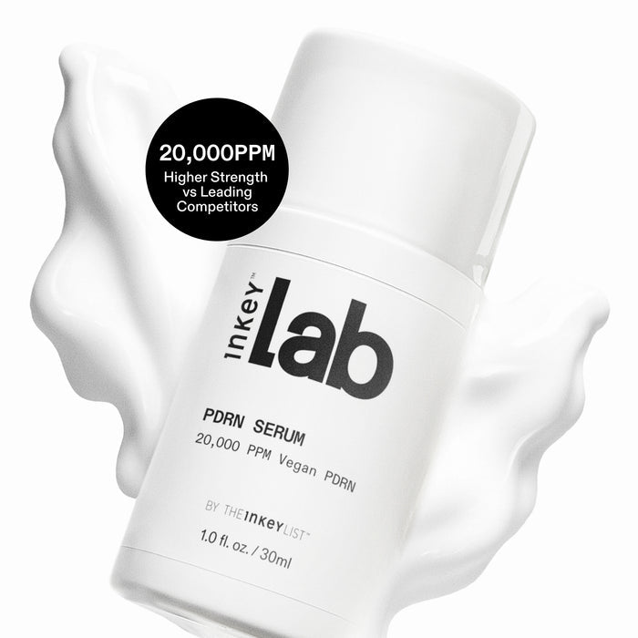 Inkey Lab PDRN Serum bottle with 20,000ppm label on a white background