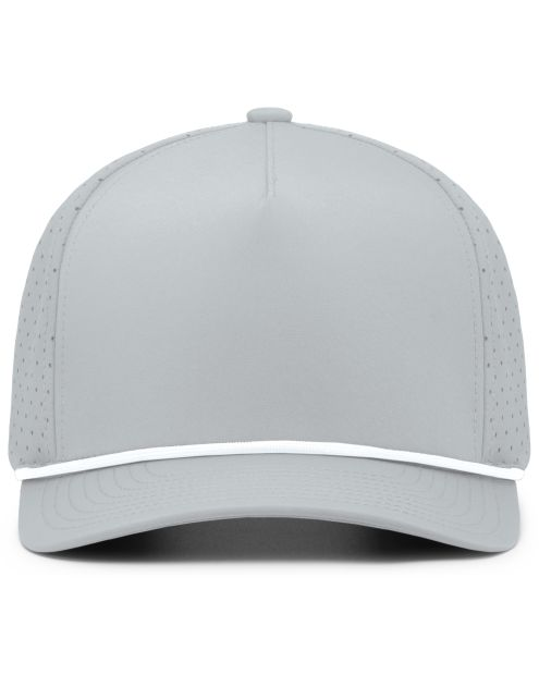 Silver grey snapback hat with white rope detail