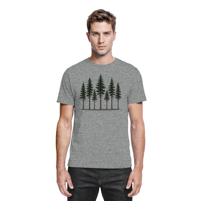 Front view of Arvenzo Pine Dusk unisex shirt in sports grey meliert, showcasing a comfortable, stylish design.