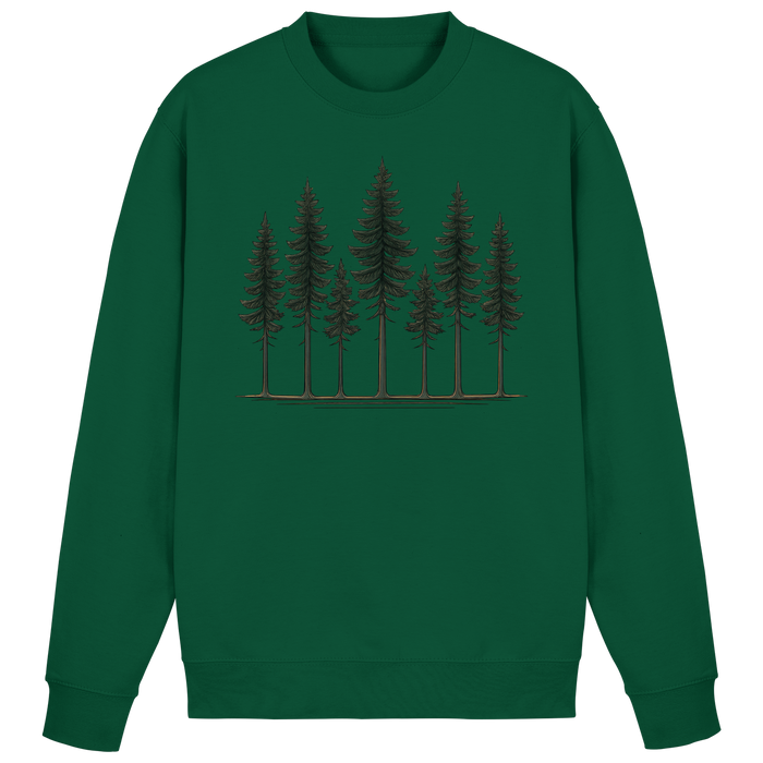 Arvenzo Pine Dusk Sweatshirt in bottle green with a front basic design, soft cotton fabric, and comfortable fit.