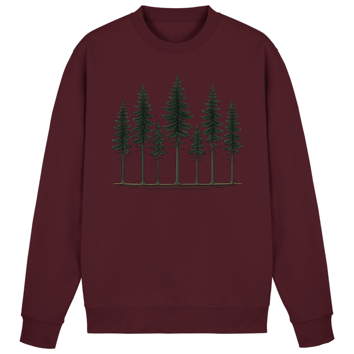 Arvenzo Pine Dusk Sweatshirt in burgundy with a front basic design, soft fabric, and comfortable fit.