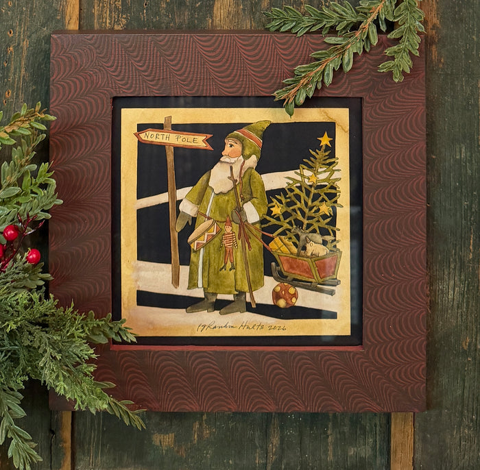 PJH-443 Santa with Tree in Cart Paper Cutting