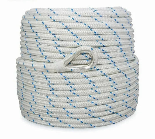 Polyamide Rope (SH18 Hook &amp; End Stop Knob) - High-Strength, CE-Approved | White Polyamide lifeline rope 14mm