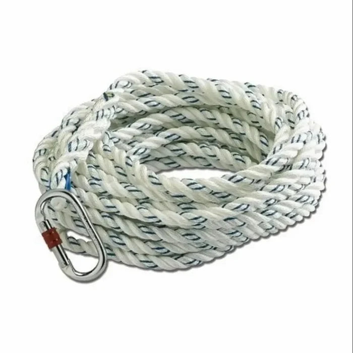 Polyamide Rope (SH18 Hook &amp; End Stop Knob) - High-Strength, CE-Approved | White Polyamide lifeline rope 14mm