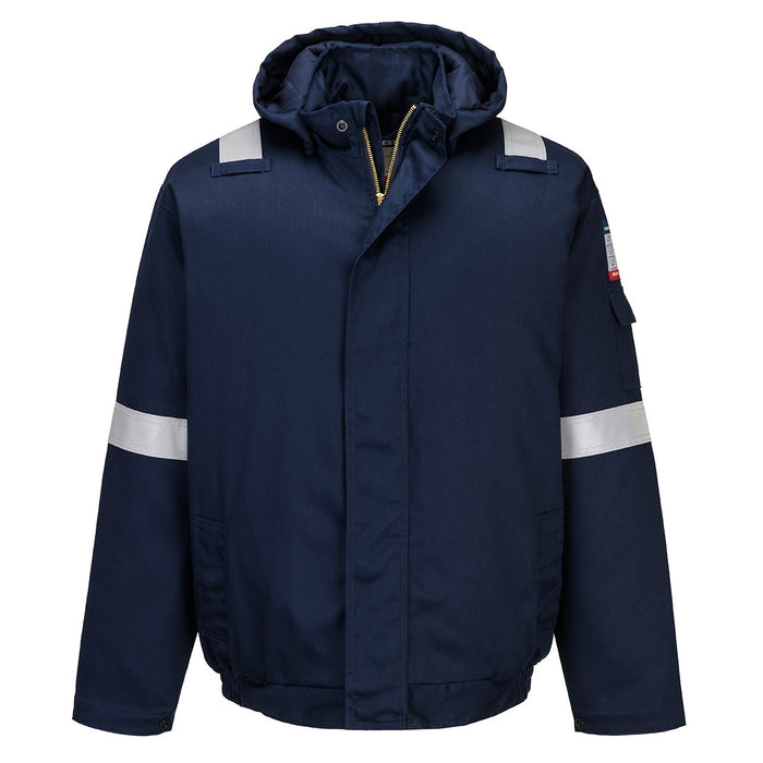 PORTWEST FR731 Bizflame Work+ FR Insulated Bomber Jacket | Flame Resistant Safety Jacket (Navy, Royal Blue)