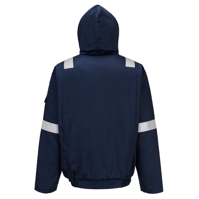 PORTWEST FR731 Bizflame Work+ FR Insulated Bomber Jacket | Flame Resistant Safety Jacket (Navy, Royal Blue)