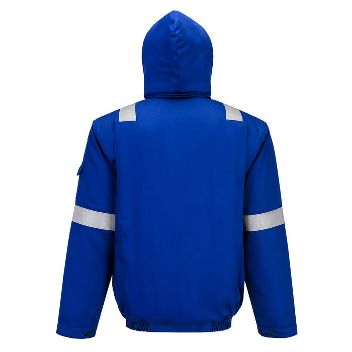PORTWEST FR731 Bizflame Work+ FR Insulated Bomber Jacket | Flame Resistant Safety Jacket (Navy, Royal Blue)