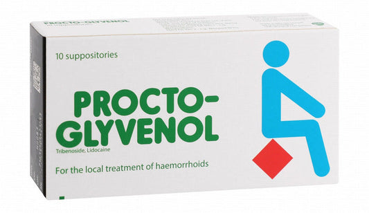 Procto-Glyvenol 400mg Suppositories for Hemorrhoid Treatment 10 Suppositories