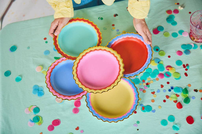 Rainbow Ric Rac Assorted Dessert Plate Set