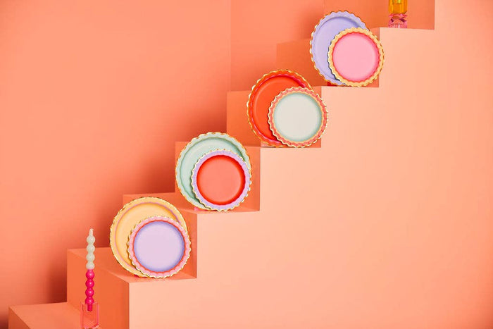 Rainbow Ric Rac Assorted Dessert Plate Set