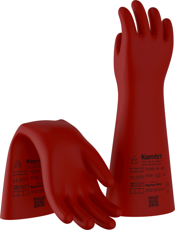 Raychem RPG Kamfet KL-A Class 00 Electrical Insulating Gloves | 500V AC | Arc Flash APC 2