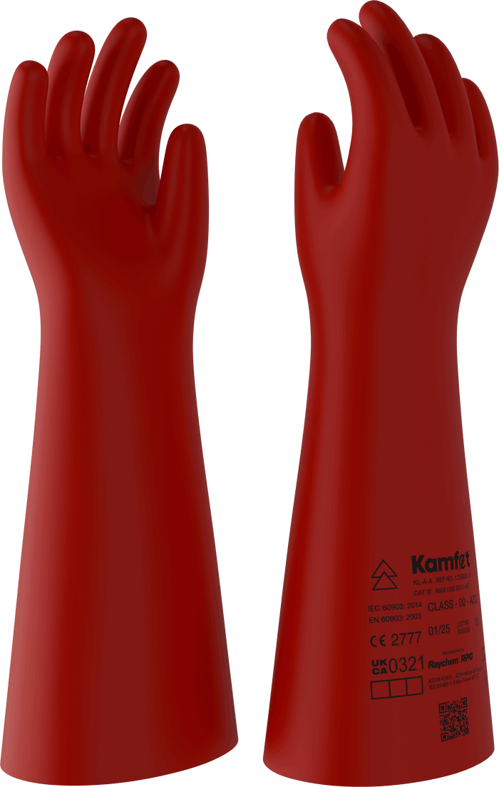Raychem RPG Kamfet KL-B Class 0 Electrical Insulating Gloves – 1kV Arc Flash