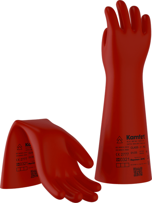 Raychem RPG Kamfet KL-D Class 2 Electrical Insulating Gloves – 17kV AC | Arc Flash APC 2