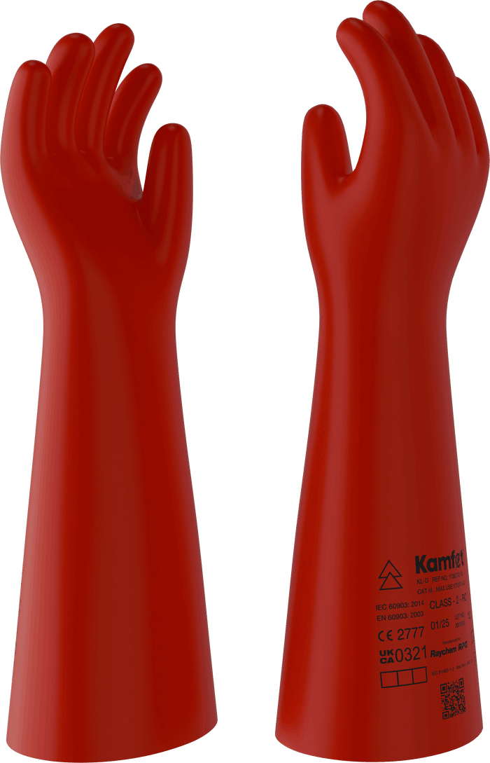 Raychem RPG Kamfet KL-D Class 2 Electrical Insulating Gloves – 17kV AC | Arc Flash APC 2