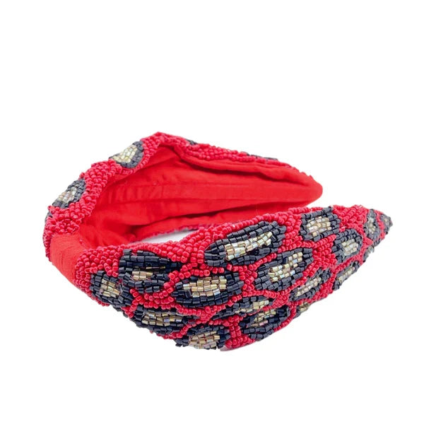 RED ANIMAL BEADED HEADBAND