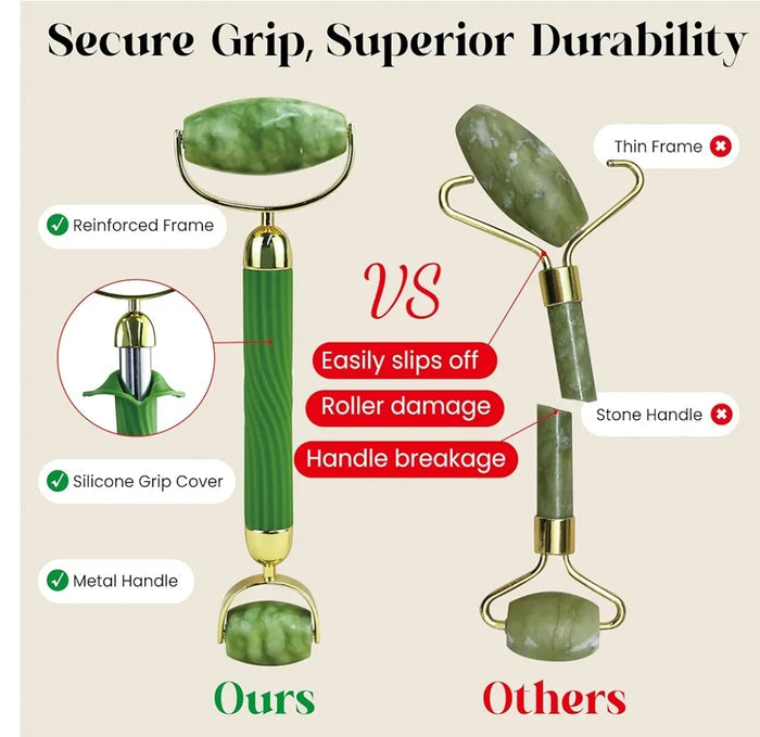 Rena Chris Jade Gua Sha & Face Roller Set