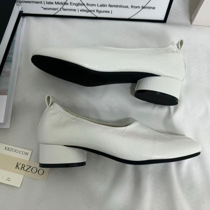 Retro Split-Toe Chunky Heeled Loafers