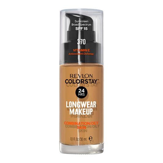 Revlon ColorStay Longwear Makeup Combination/Oily SPF15 30ml in shade 370 TOAST - matte, breathable foundation for up to 24H wear