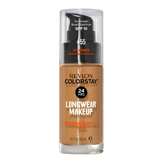 Revlon ColorStay Longwear Makeup Combination/Oily SPF15 30ml in shade 455 HONEY BEIGE - matte, breathable foundation for up to 24H wear
