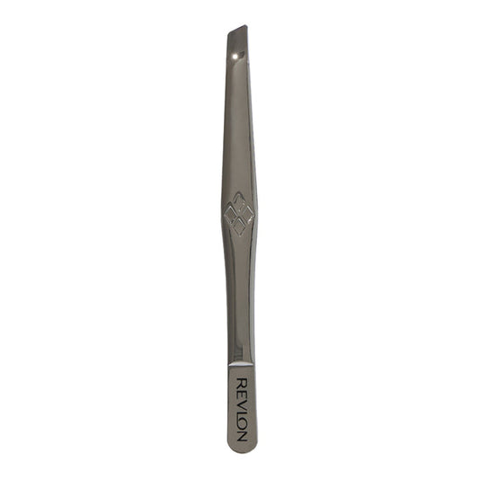 Revlon Slant Tip Tweezer with stainless steel body, slanted tip and matte grip for expert grooming precision