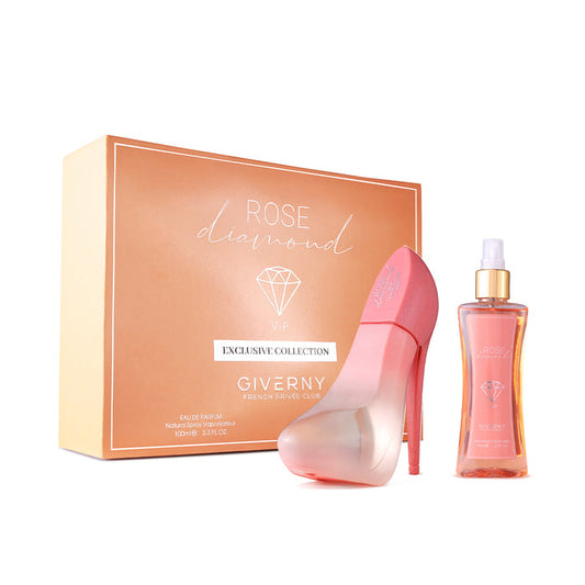 Rose Diamond Gift Set – 2 Pcs | Eau De Parfum 100ml & Body Mist - 100 ml